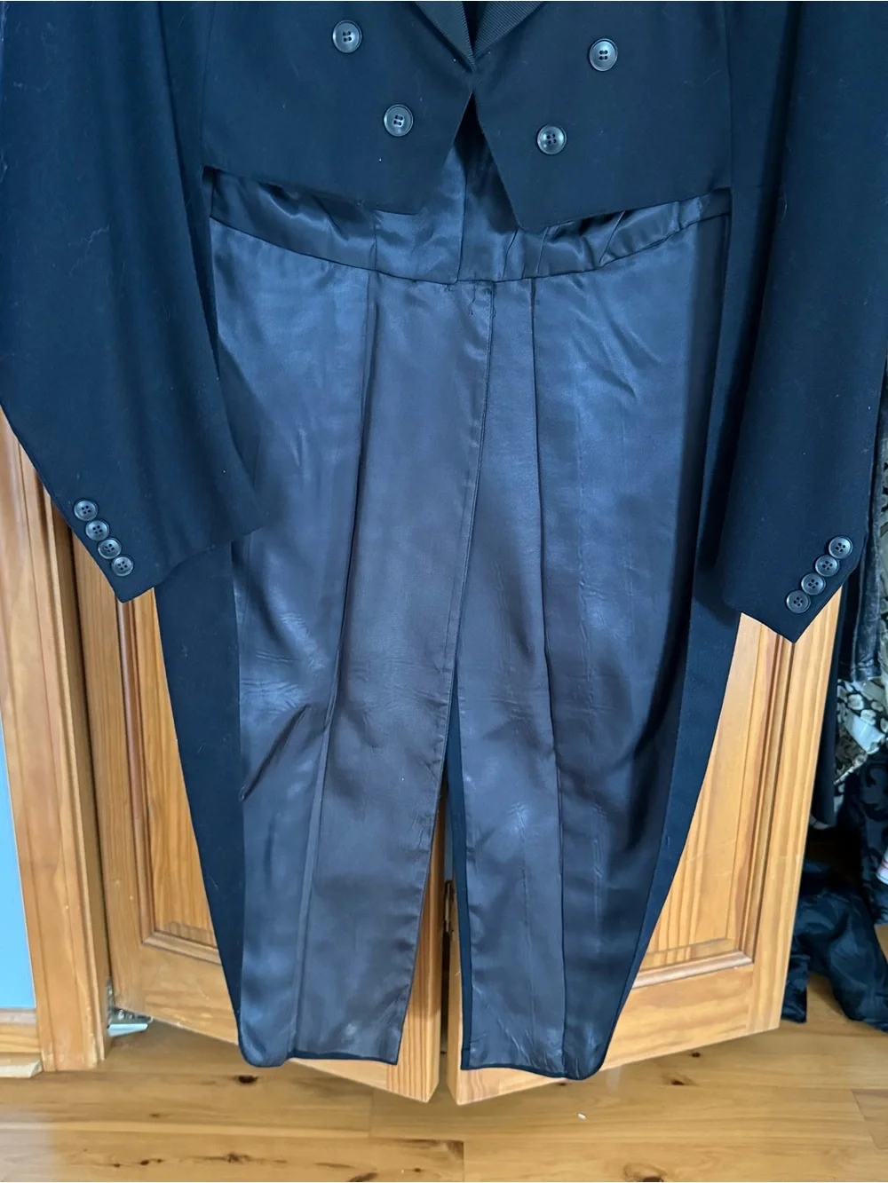 Vintage Black Wool Tailcoat Tux Jacket Varsity-Town Formal Men’s 40 Eveningwear